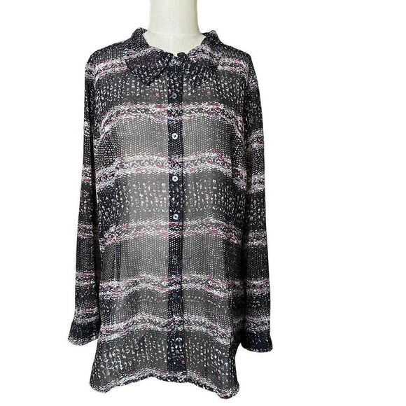 Cabi Transparent Overshirt - Size L - Picture 1 of 7